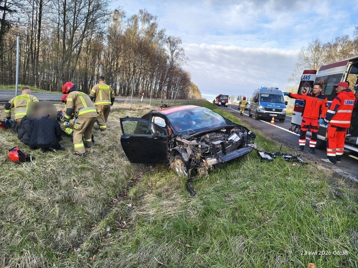 Elbląg, Wypadek na S22. Cztery osoby ranne (aktualizacja) Elbląg, Wypadek na S22. Cztery osoby ranne (aktualizacja)