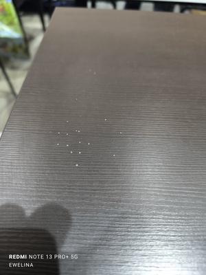 Elbląg Stół z 4 krzesłami, o wymiarach 110,5 *67,5.Jedyny mankament to kilka kropek widocznych na zdjęciu.
250zl