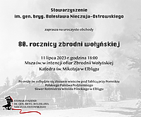 80. rocznica zbrodni wołyńskiej. Obchody w Elblągu