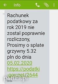 To nie jest SMS ze skarbówki