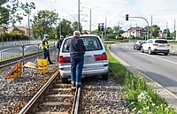 Wjechał na tory i zablokował ruch tramwajów