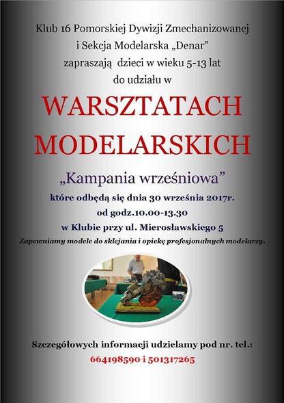 Elbląg, Warsztaty modelarskie dla dzieci i nie tylko