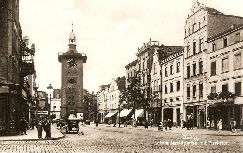 Elbląg, Stary Rynek z Bramą Targową przed wojną