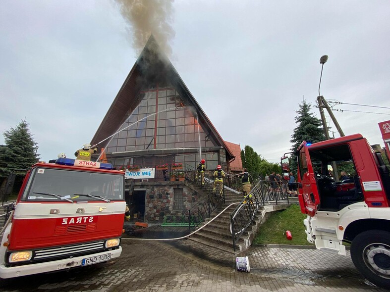 Elbląg, Pożar kościoła w Kępkach