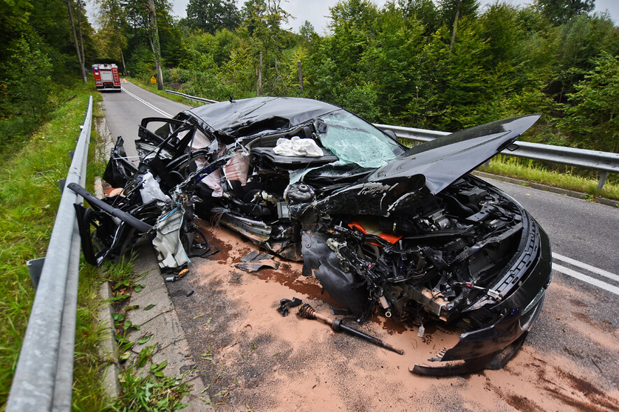 Elbląg, Opel uderzył w drzewo, kierowca miał 1,6 promila