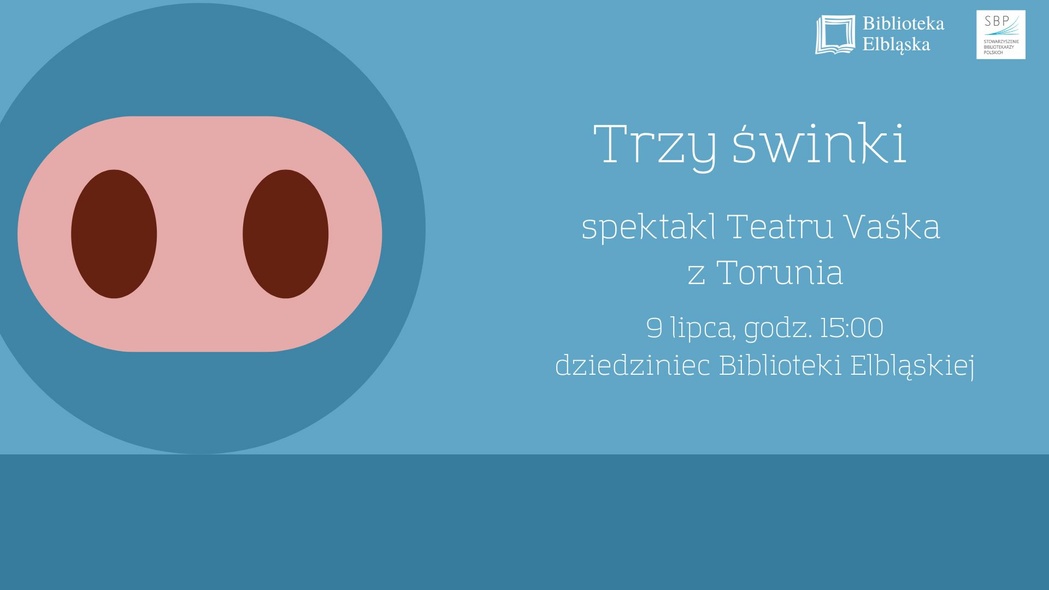 Elbląg, „Trzy świnki” na dziedzińcu biblioteki