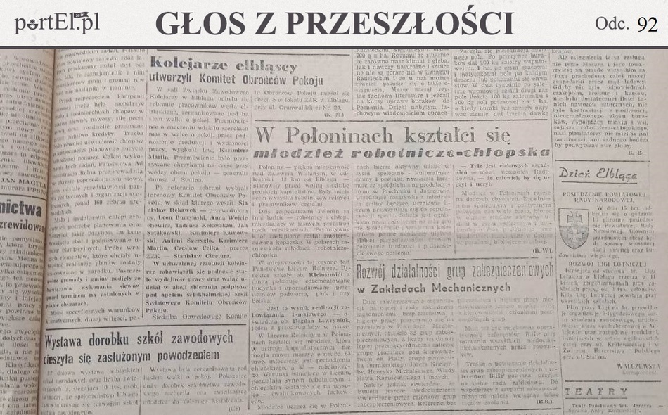 Elbląg, Źródło: Głos Wybrzeża nr 131, 1950 r.