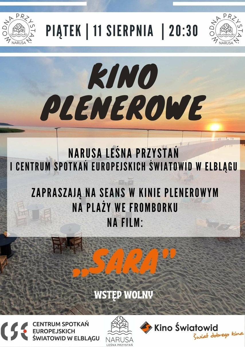 Elbląg, Kino plenerowe na plaży we Fromborku