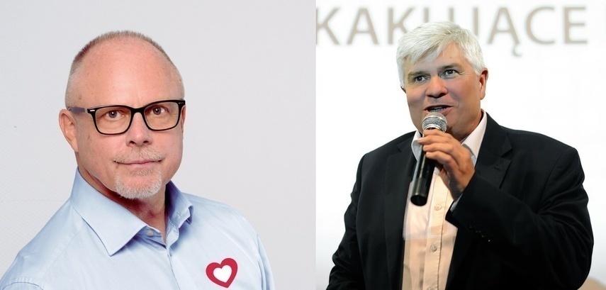 Elbląg, Po lewej Jacek Protas, po prawej Maciej Lasek.