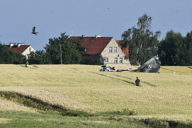 Elbląg, Mig-29 rozstrzaskał się w Sakówku