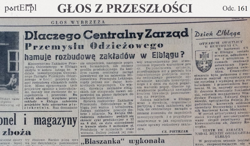 Elbląg, Głos Wybrzeża nr 202, 1950 r.