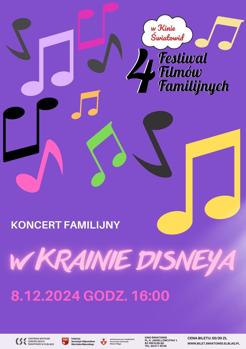 Elbląg, W krainie Disneya. Koncert w kinie Światowid