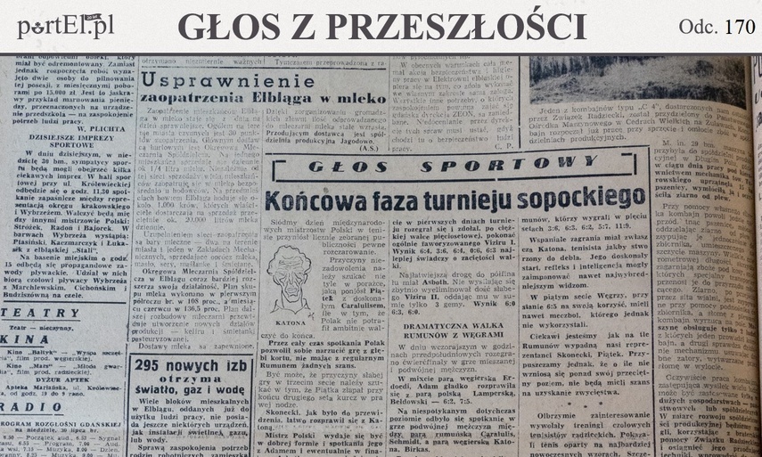 Elbląg, "Propagandowe zawody pływackie" (Głos z przeszłości, odc. 170)