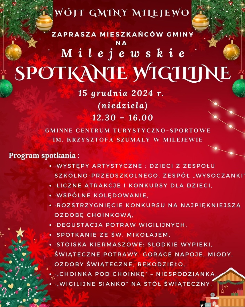 Elbląg, Milejewo zaprasza na spotkanie wigilijne