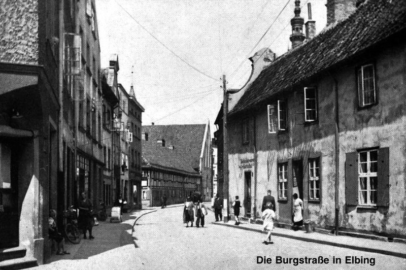 Elbląg, Ulica Zamkowa (niem. Burgstraße) kiedyś