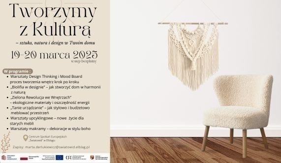 Elbląg, Zapisz się na warsztaty „Tworzymy z Kulturą - sztuka, natura i design w Twoim domu”!