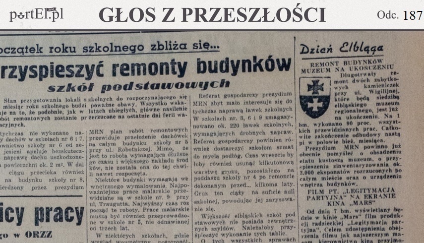 Elbląg, Głos Wybrzeża, numer 213, 1950 r.