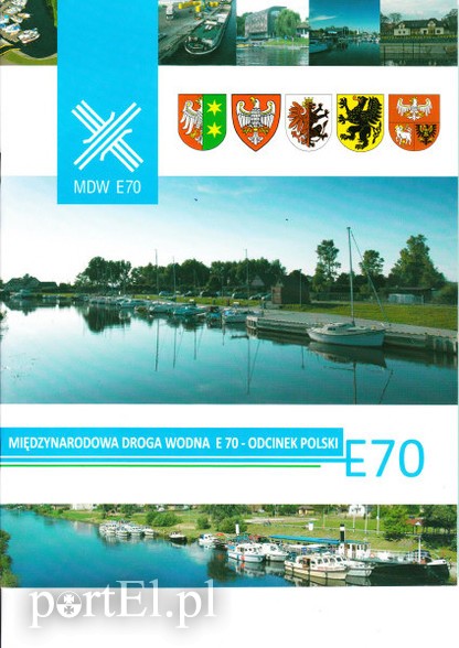 Elbląg, Okładka broszury na temat drogi wodnej E-70