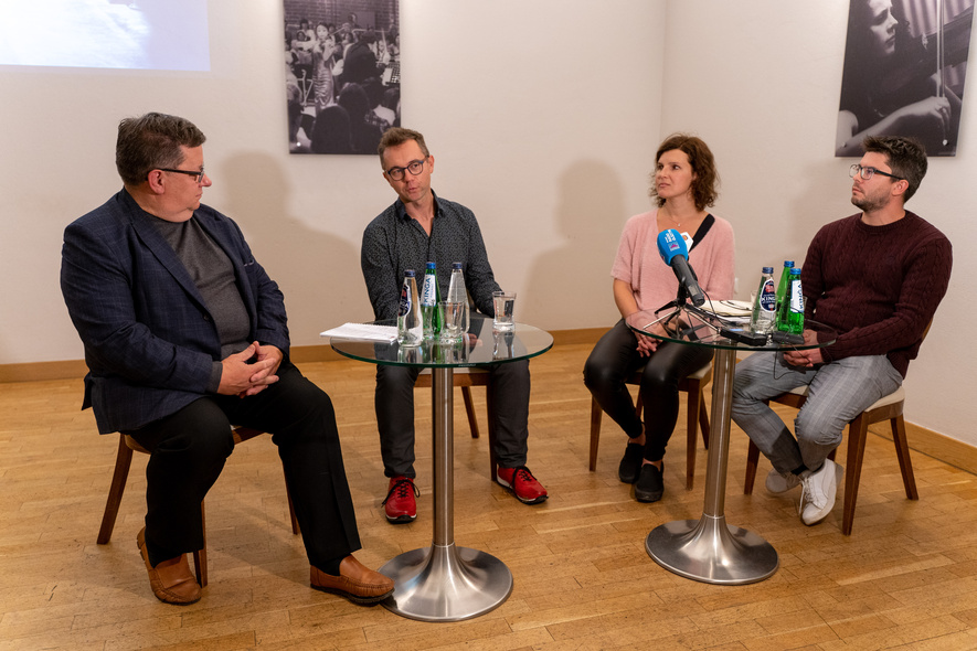 Elbląg, Od lewej Juliusz Marek, Paweł Wyszomirski, Barbara Misiewicz, Szczepan Magier.