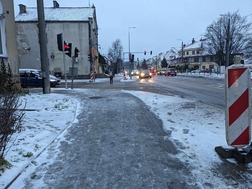 Elbląg, Zimno, ślisko, niebezpiecznie