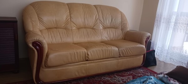 Elbląg Sprzedam komplet skorzany sofa plus fotele w bardzo dobrym stanie