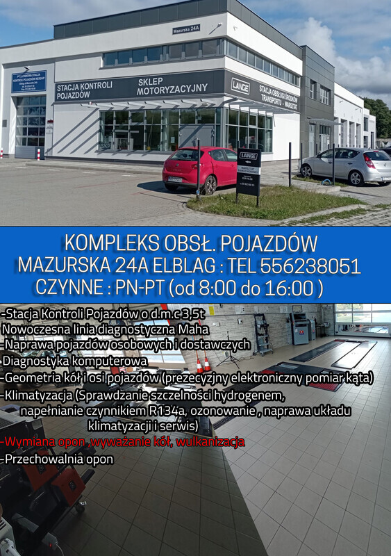 Elbląg 🔧 Zapraszamy na przegląd pojazdów w super cenie 50zł! 🚗Skorzystaj z promocji na przegląd po