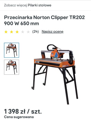 Elbląg Sprzedam praktycznie nową przecinarke na wode Norton Clipper tr202,zakupioną w Castoramie, przeciąłem nią 6