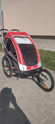 Elbląg Sprzedam przyczepkę rowerową firmy Burley. Do przyczepki mocowanie do roweru, koło do biegania i wkładka do