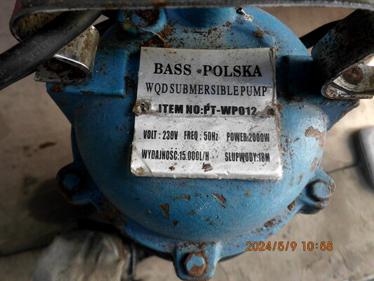 Elbląg Pompa brudnej wody, Bass, 230V
Moc 2000 W, 15000L / h