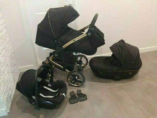 Elbląg Sprzedam wózek dziecięcy Junama Diamond Gold 3w1,
W skład zestawu wchodzi gondola, spacerówka oraz nosidełko