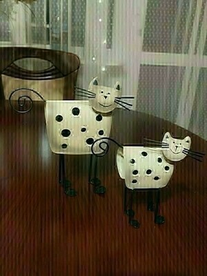 Elbląg 🐱Metalowy Kot w Miniaturze - Idealny Do Kolekcji! Wysokość 16 cm, 11 cm - 2 Sztuki w Pakiecie!🐱