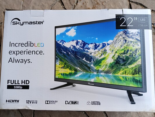 Elbląg Sprzedam telewizor LED TV SKYMASTER model 22SF3500,rozmiar ekranu 22 cale/56cm, full HD, sprzęt nowy fabrycznie