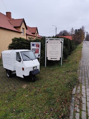 Elbląg SALUTI a TUTTI. Prosecco Van. Piaggio APE. Wynajem