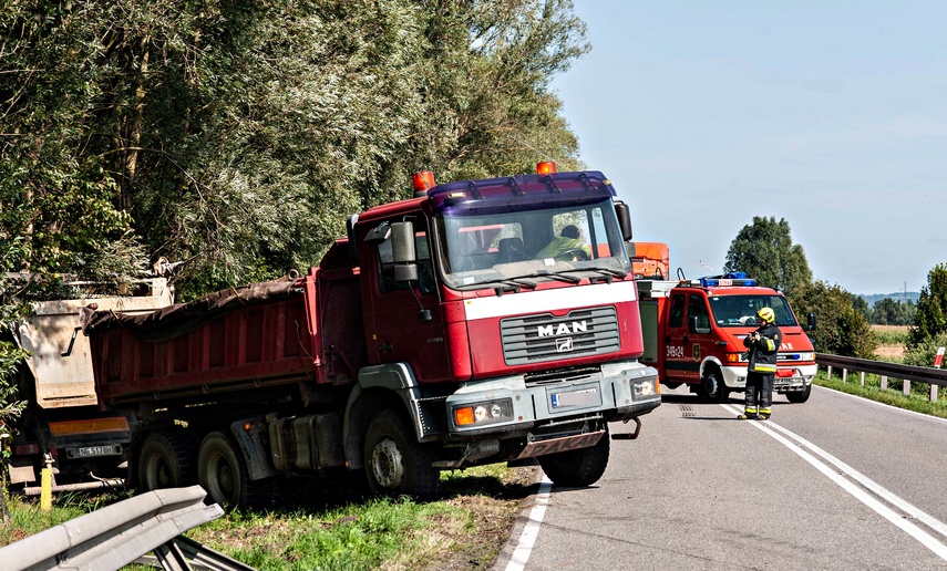 Ciężarówka przebiła bariery ochronne na dk 22 zdjęcie nr 246459