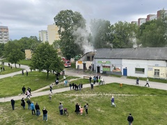 Pożar budynku usługowego na Zawadzie