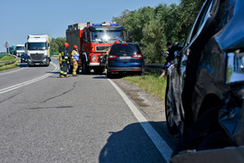 Trasa Elbląg-Malbork. Zderzenie trzech pojazdów na wiadukcie