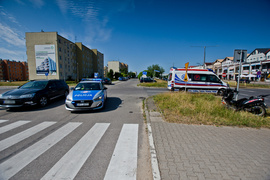 Kolizja skutera z citroenem na ul. Płk. Dąbka