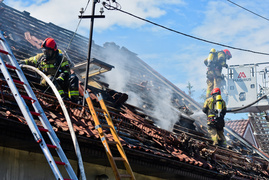 Pożar piekarni w Milejewie