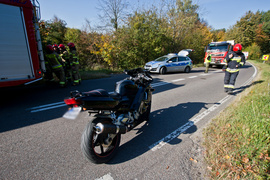 Zderzenie motocyklisty z peugeotem za Dębicą