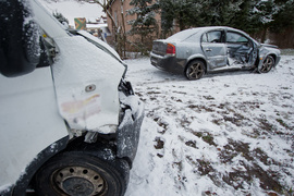 Zderzenie dwóch opli w Gronowie Elbląskim