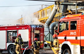 Pożar magazynu przy ul. Piławskiej