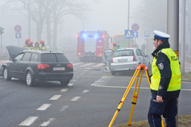 Zderzenie audi z citroenem na ul. Płk. Dąbka