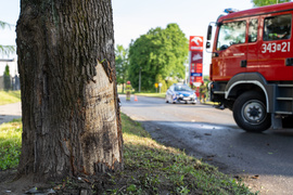 Pasłęk. Kierowca uderzył w drzewo