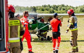 Awaria i pożar samolotu. Ćwiczenia na lotnisku