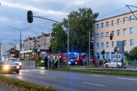 Wypadek na Grunwaldzkiej, trzy osoby w szpitalu