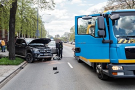 Zderzenie trzech aut na Grunwaldzkiej