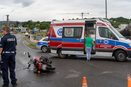 Zderzenie z motocyklem na Akacjowej