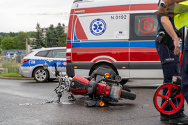 Zderzenie z motocyklem na Akacjowej