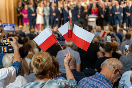 Jarosław Kaczyński w Elblągu. O prawach kobiet i dogonieniu Danii