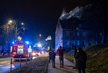 Pożar pustostanu przy Odrodzenia